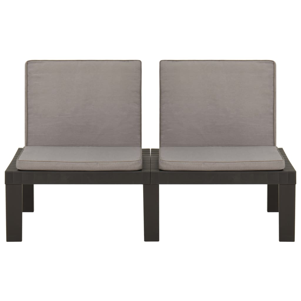 Set Divani da Giardino con Cuscini 6 pz in Plastica Grigio